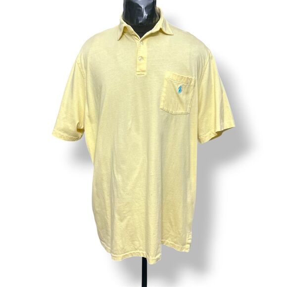 Polo Ralph Lauren Yellow Cotton Classic Fit Polo Shirt Pocket Preppy Men's XL - Picture 2 of 10